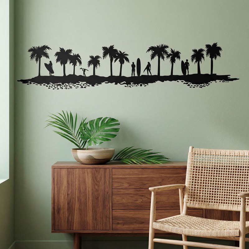 Palm Trees and Surfers Silhouette 9