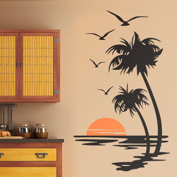 Wall Stickers: Sunset from the shore