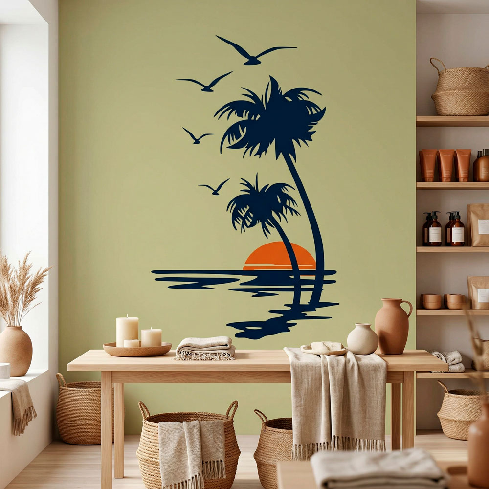 Wall Stickers: Sunset from the shore
