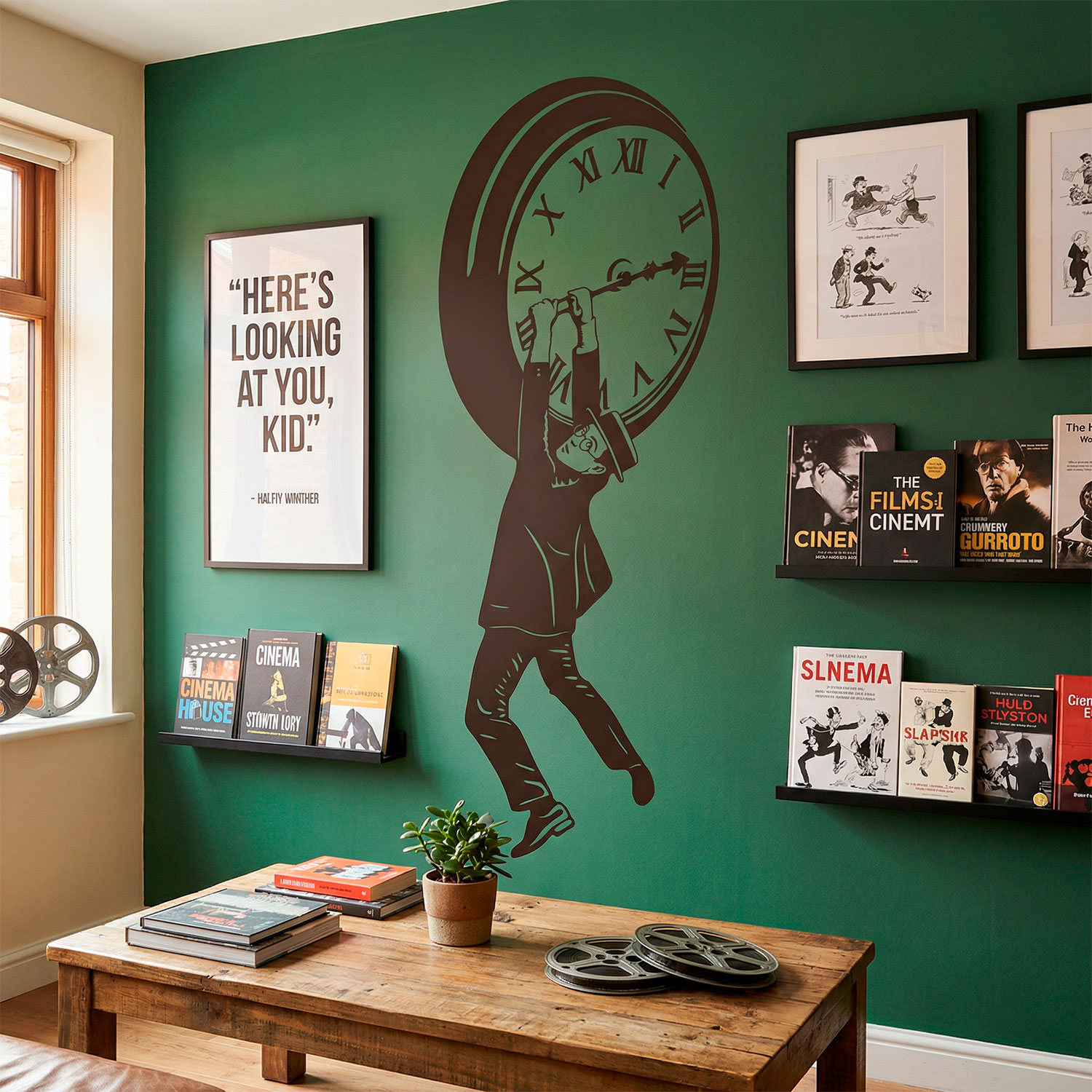 Wall Stickers: Harold Lloyd hanging from the clock