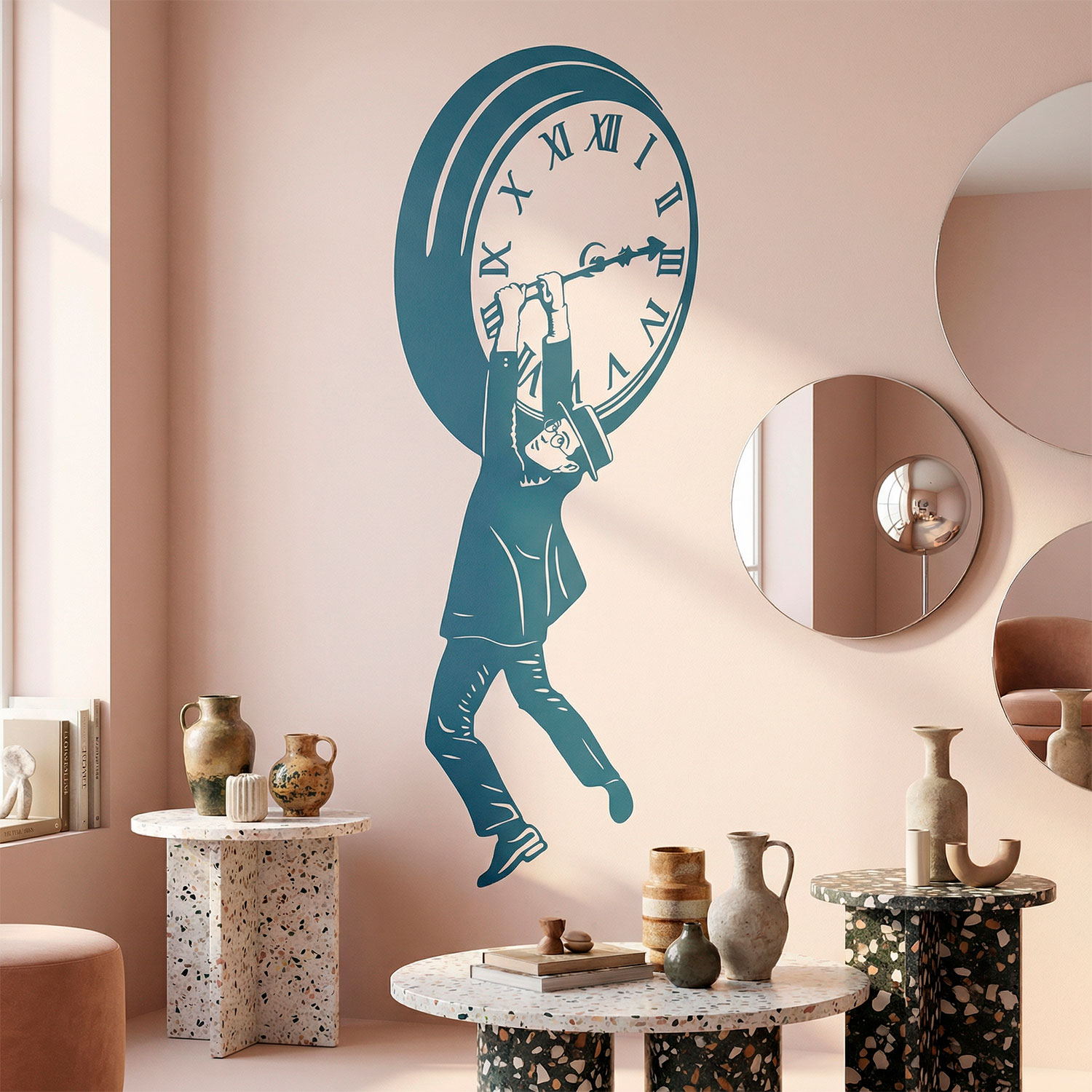 Wall Stickers: Harold Lloyd hanging from the clock