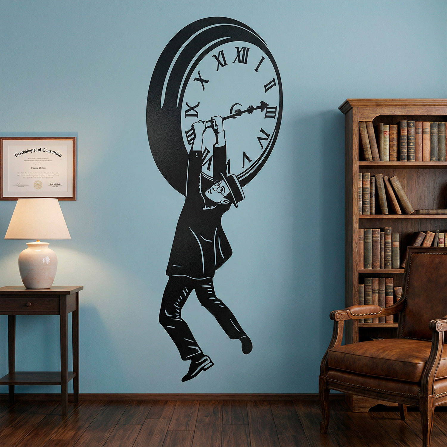 Wall Stickers: Harold Lloyd hanging from the clock