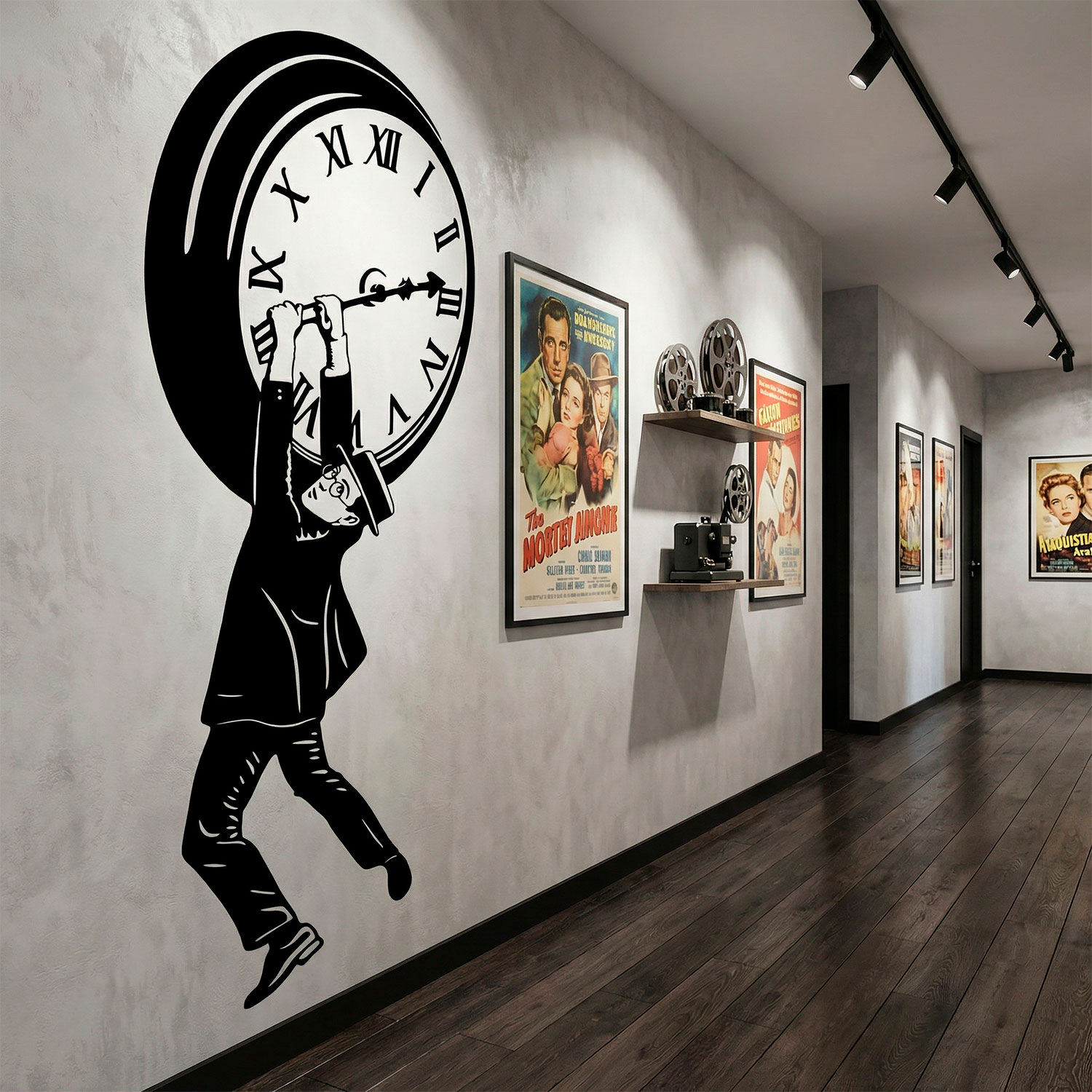 Wall Stickers: Harold Lloyd hanging from the clock