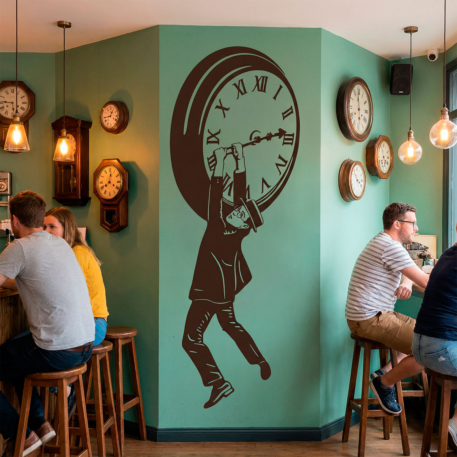Wall Stickers: Harold Lloyd hanging from the clock