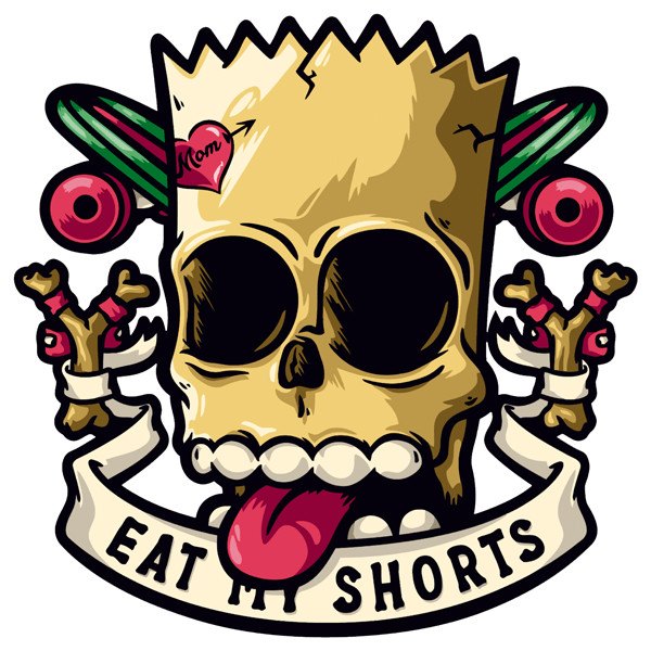 Wall Stickers: Bart Simpson Skull Eat My Shorts