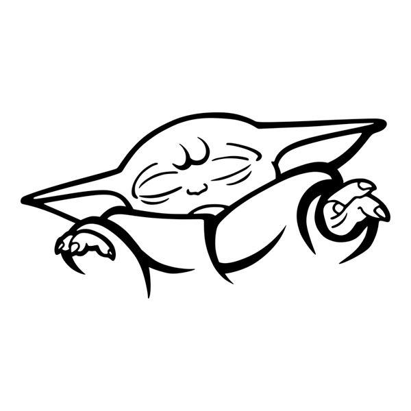 Wall sticker Baby Yoda concentrated MuralDecal com