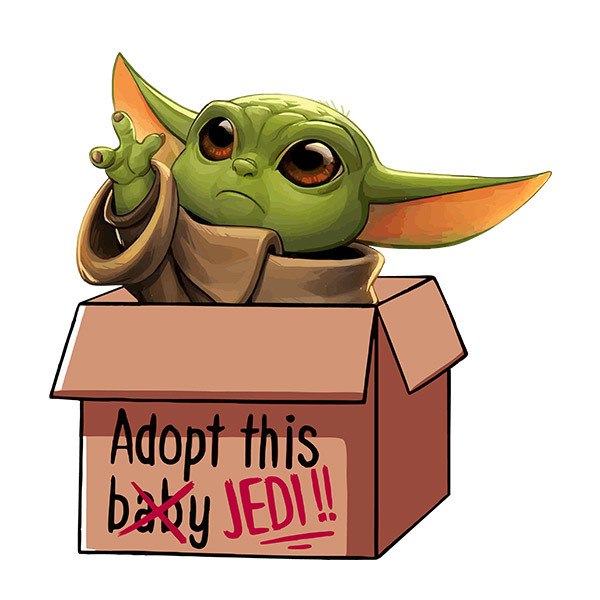 Wall Stickers: Baby Yoda in a box