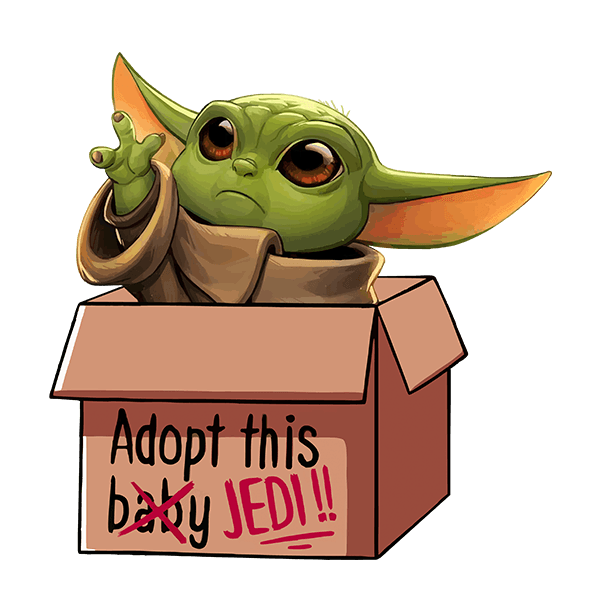 Wall Stickers: Baby Yoda in a box