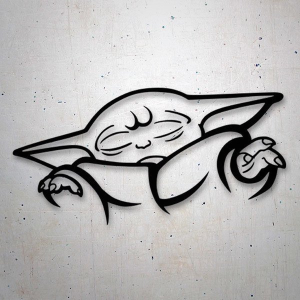 Sticker Baby Yoda by meditating | MuralDecal.com