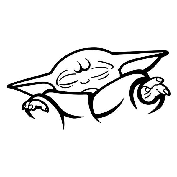 Download Sticker Baby Yoda by meditating | MuralDecal.com