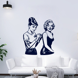 Wall Stickers: Audrey Hepburn tattooing Marilyn Monroe 3