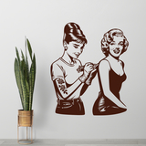 Wall Stickers: Audrey Hepburn tattooing Marilyn Monroe 4