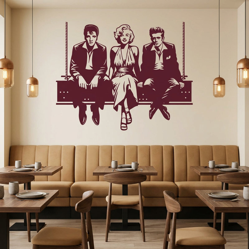Wall Stickers: Elvis - Marilyn - James