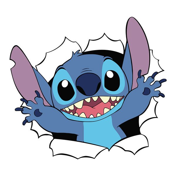 Stickers for Kids: Stitch breaking through the wall