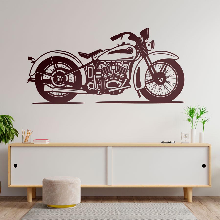 Wall Stickers: Classic Retro Motorcycle