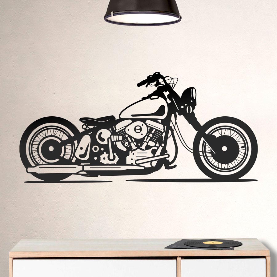 Wall Stickers: Custom Classic Motorcycle