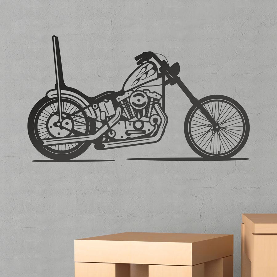 Wall Stickers: Classic Chopper Motorcycle