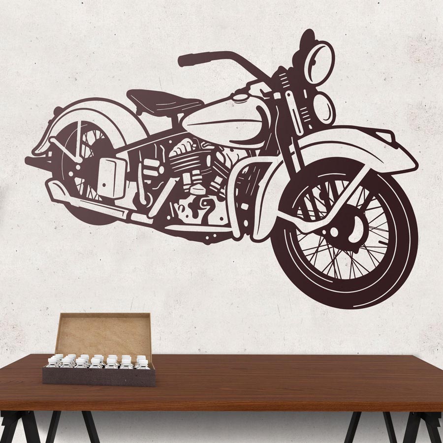 Wall Stickers: Classic Chopper Motorcycle