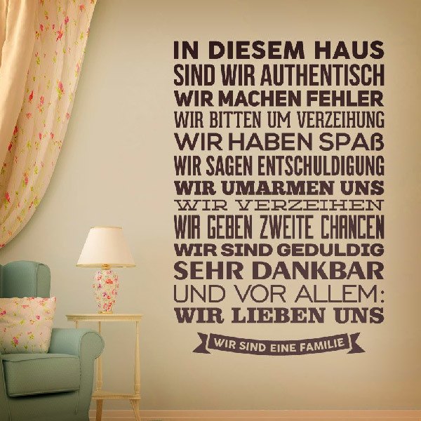 Wall Stickers: In diesem haus sind wir authentisch