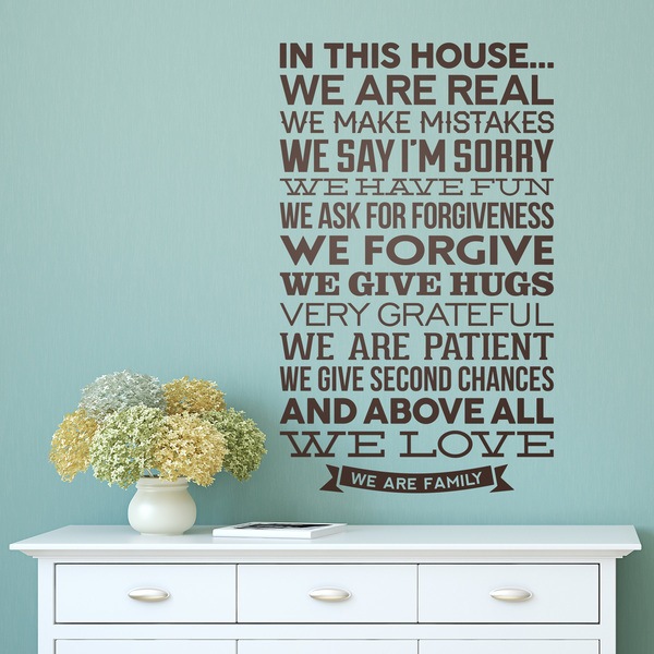 Wall Stickers: In this house we are real...