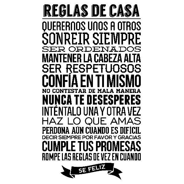 Wall Stickers: Reglas de la Casa