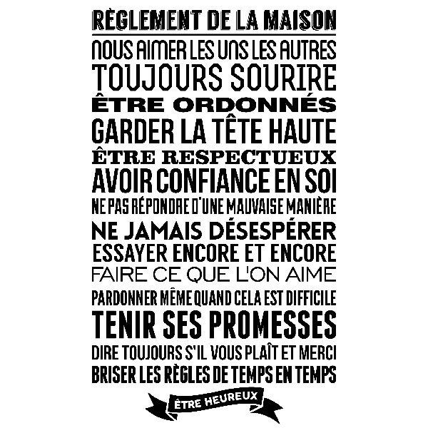 Wall Stickers: Règlement de la maison