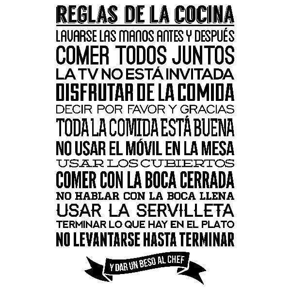 Wall Stickers: kitchen rules - Spanish