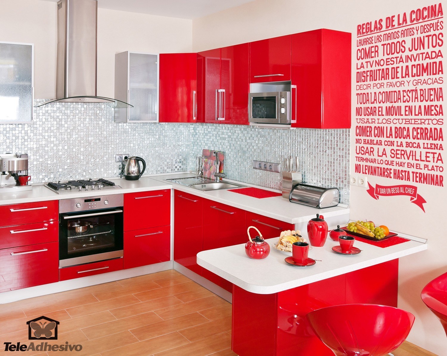 Wall Stickers: kitchen rules - Spanish