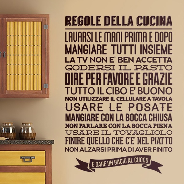 Wall Stickers: Regole della cucina