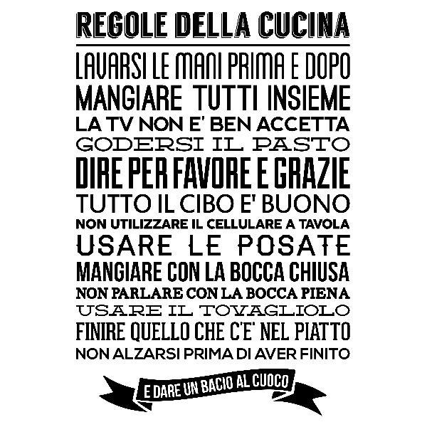 Wall Stickers: Regole della cucina