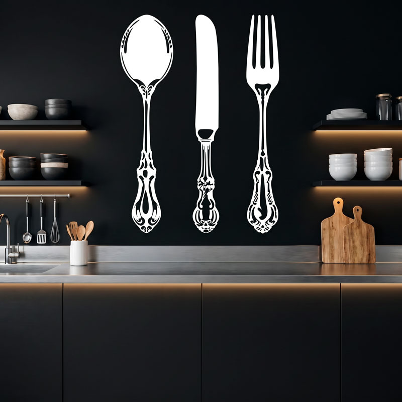 Spoon, knife and fork 6/7