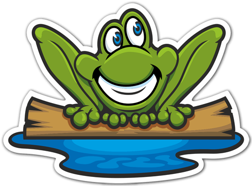 Car & Motorbike Stickers: Smiling frog 0