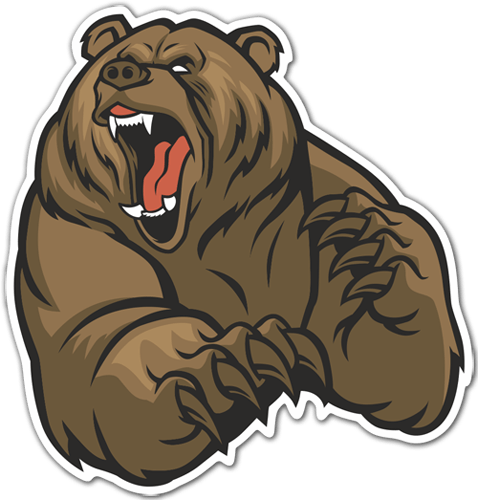 Car & Motorbike Stickers: Grizzly Bear 0