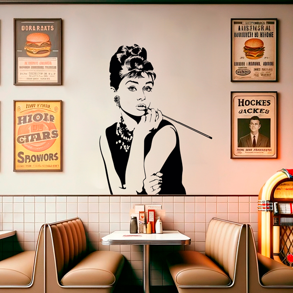 Wall Stickers: Audrey Hepburn posing 0