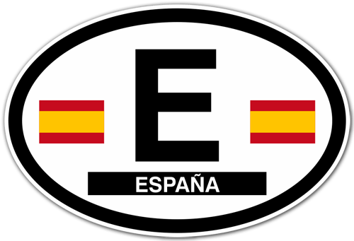 Car & Motorbike Stickers: Oval Spain E