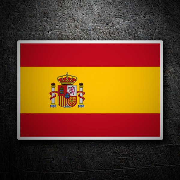 OSSA ESPANA Spanish Flag Style Stickers 50mm Pair Spain Motorcycle Helmet Bike 