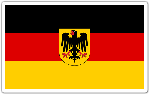 Car & Motorbike Stickers: Flag of Germany with coat 0