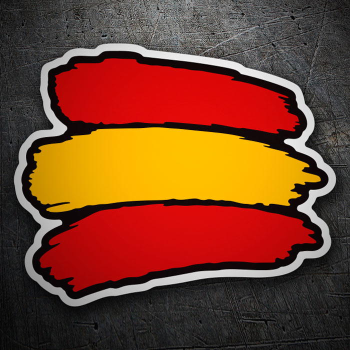 Car & Motorbike Stickers: Spain Brushstroke