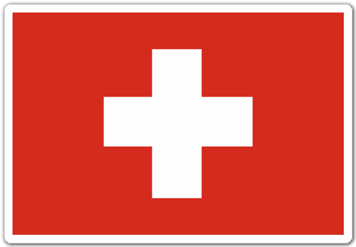 Car & Motorbike Stickers: Flag of Switzerland 0