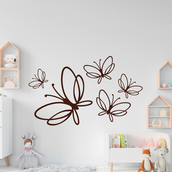 Wall Stickers: Kit 5 Butterflies Noltea