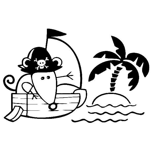 Stickers for Kids: Mouse on pirate ship