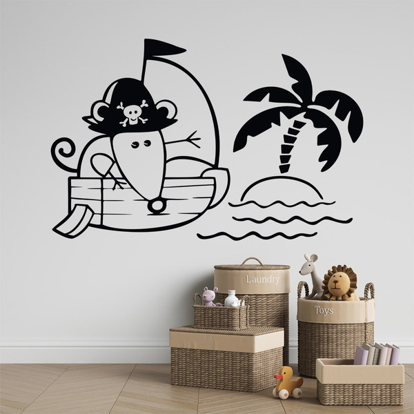 Stickers for Kids: Mouse on pirate ship