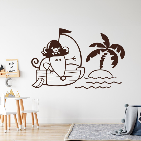 Stickers for Kids: Mouse on pirate ship