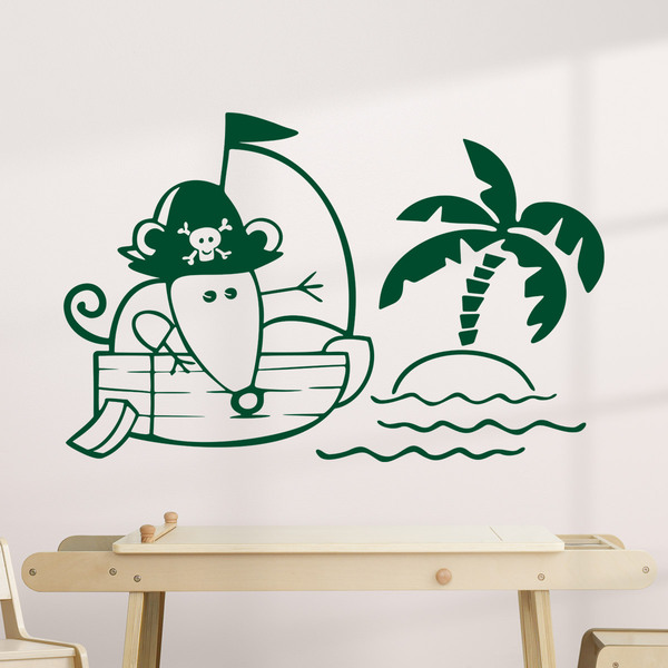 Stickers for Kids: Mouse on pirate ship