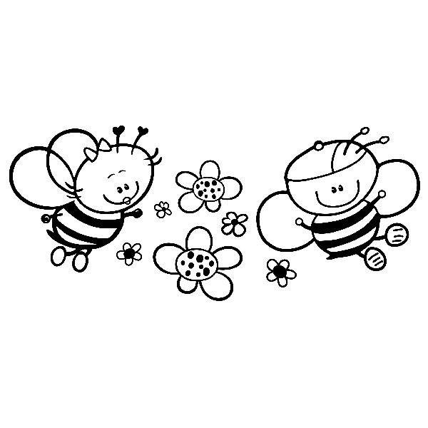 Stickers for Kids: Bee and flowers