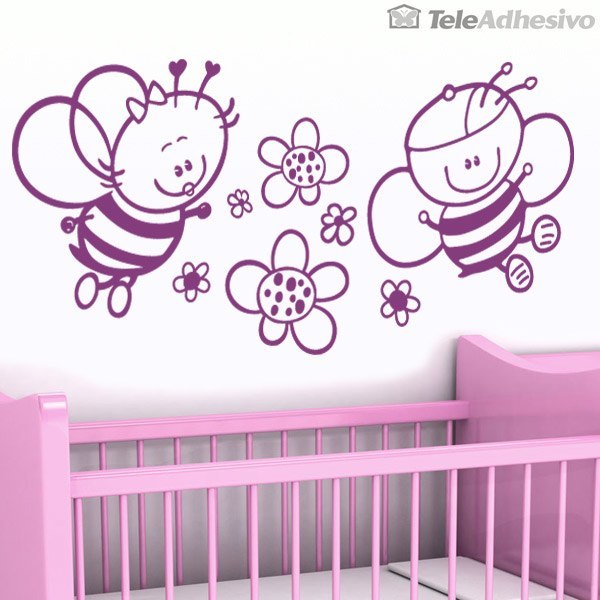 Stickers for Kids: Bee and flowers