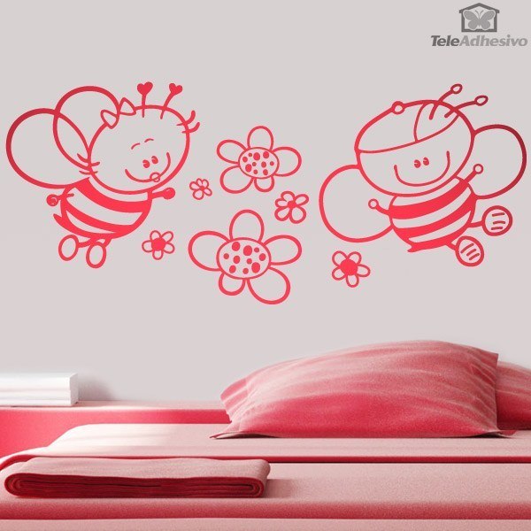 Stickers for Kids: Bee and flowers