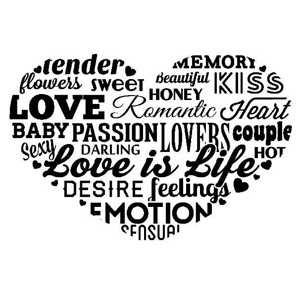 Wall Stickers: Typeface on love