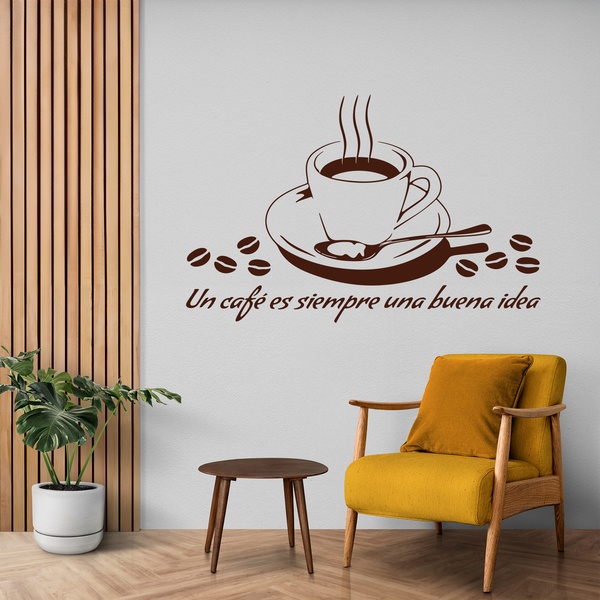 Wall Stickers: A coffee is always a good idea - Spanish