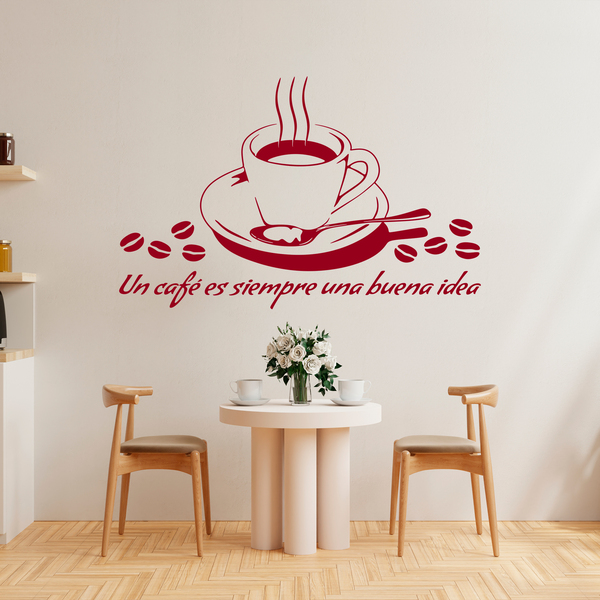 Wall Stickers: A coffee is always a good idea - Spanish